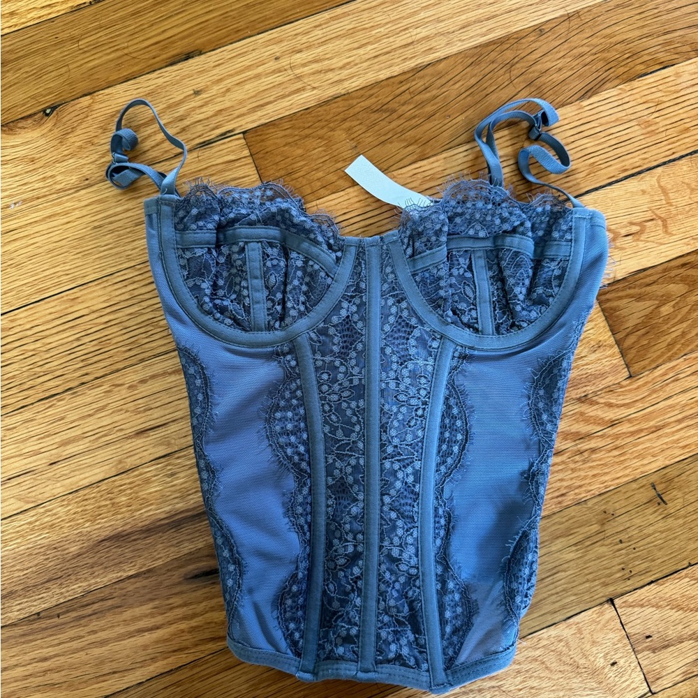 Urban Outfitters Modern Love Corset Top in Blue